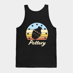 Pottery Retro Sunset Pot Stars Ceramics Gift Tank Top